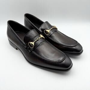 Massimo Matteo Mens Ponte Vecchio Bit Loafers US 9 EU 42 Dark Brown Leather NIB